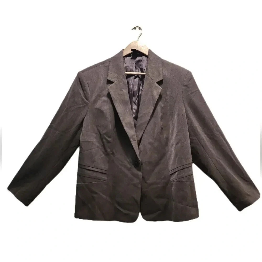 Ashley Stewart Women's Gray Blazer in Size 18W